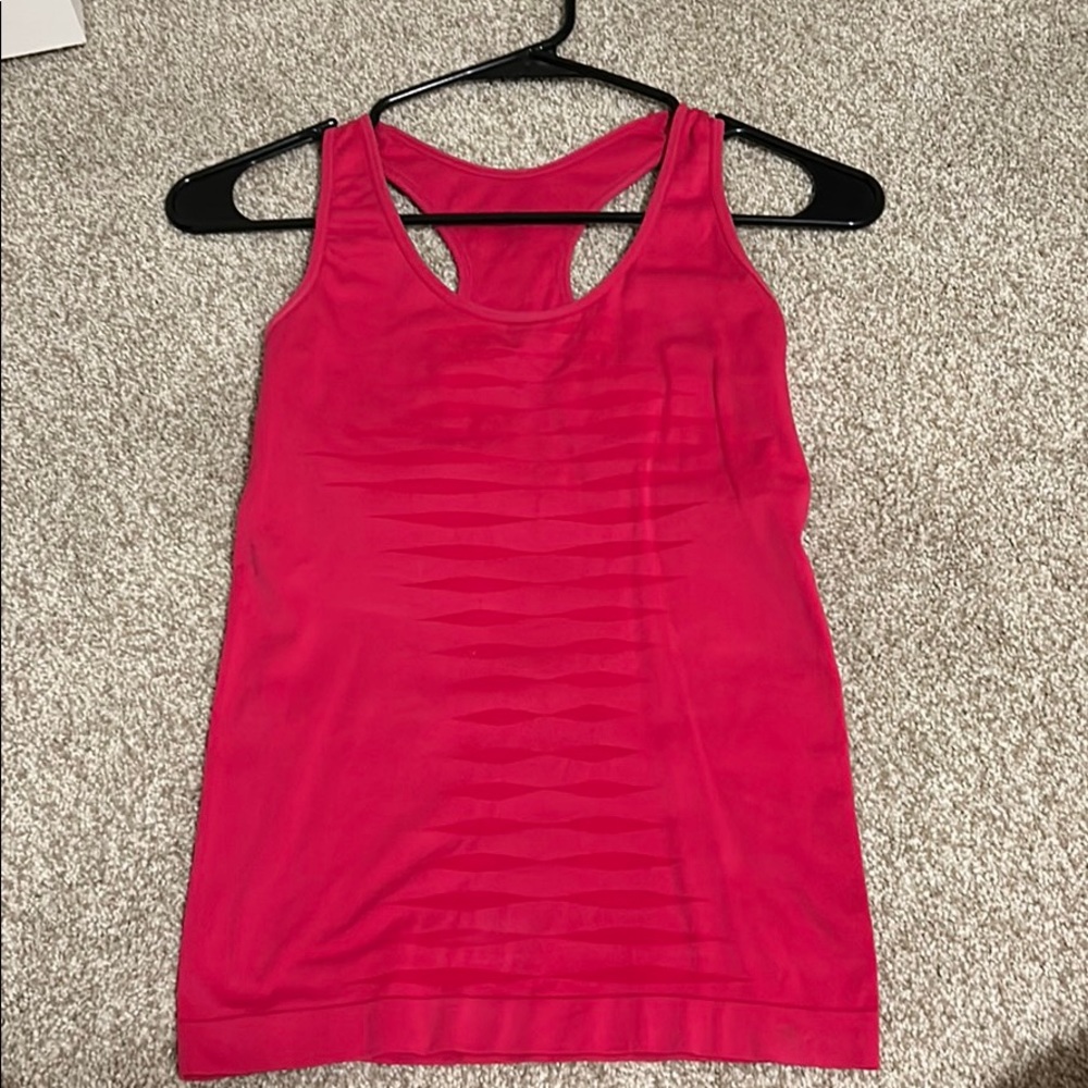 Pink racerback tank top